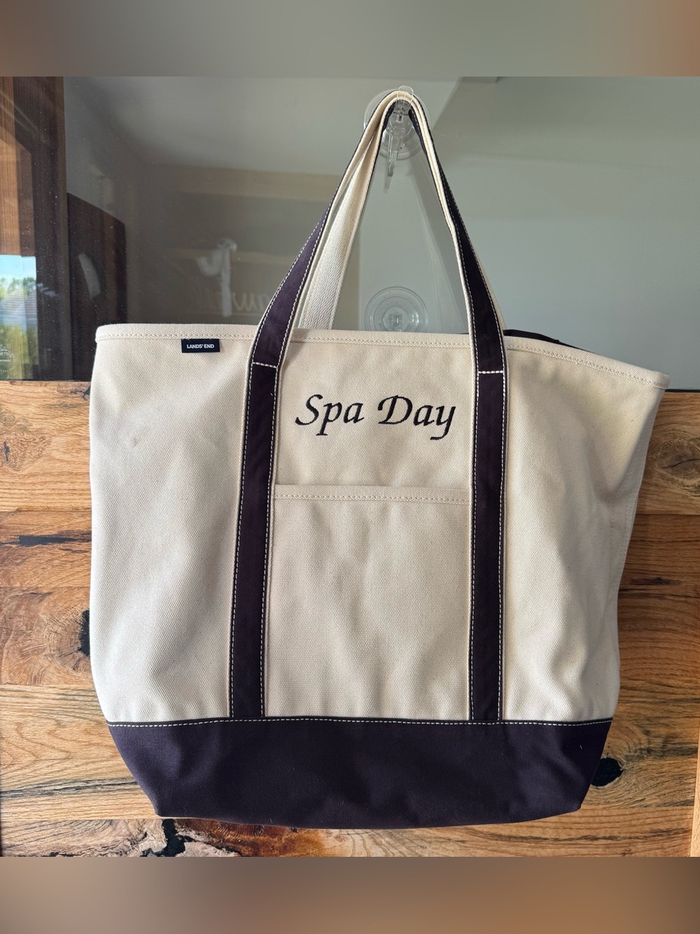Lands End Large Zip Top Canvas Boat Tote Bag Holland America Oprah Girls Getaway
